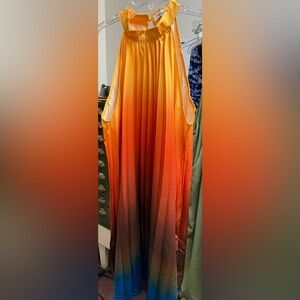 SXIDECGQI Summer sleeveless “Sunset” Swing dress with self tie, NWT, size Large